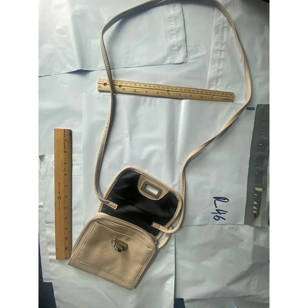 Tan Faux Leather Crossbody‎ Bag Small Shoulder Purse